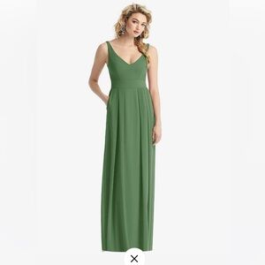 After Six V Neck Gown - Vineyard Green